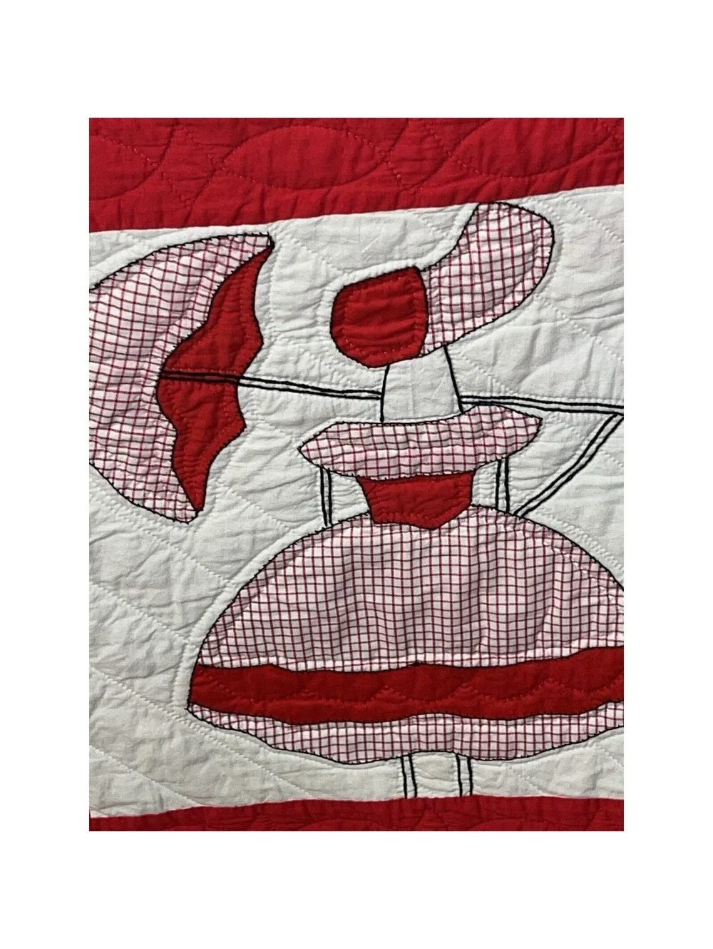 Southern Belle / Sunbonnet Sue Quilt Hand Quilted 76”x 99” Full / Queen Amazing